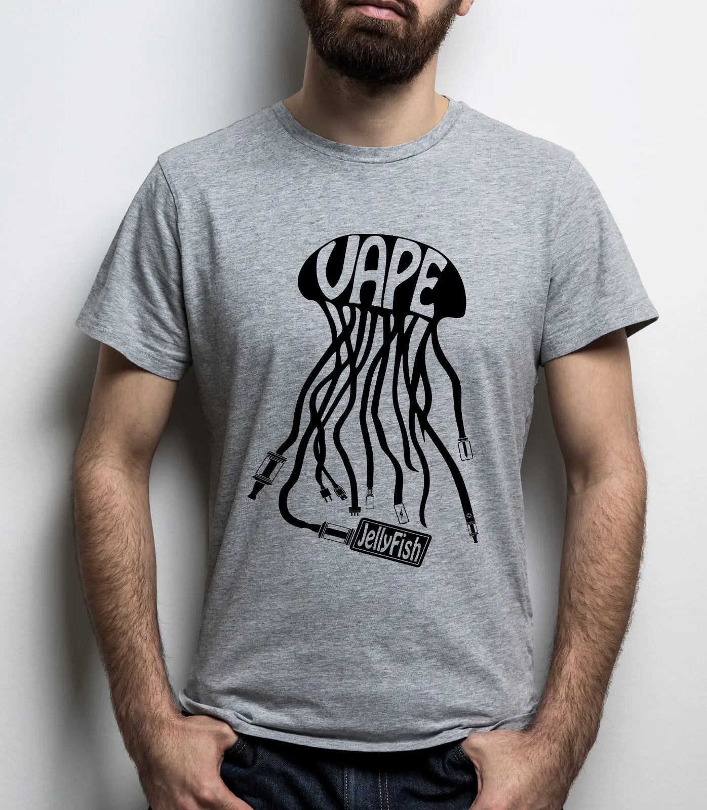 Мужская забавная футболка Vape Jelly fish отличная для любителей вейпинга летняя