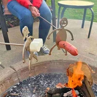 1pc diy metal boy girl craft barbecue forks hotdog barbecue accessories stick campfire woman man funny bbq sticks roaster c s7c0