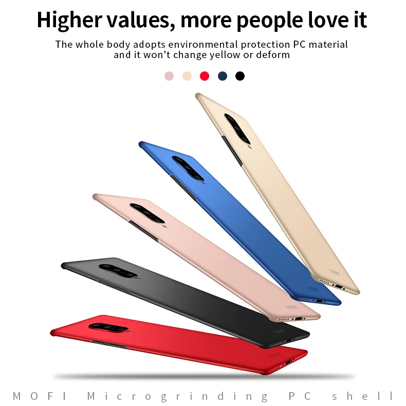 Luxury OnePlus 7 Pro MOFi Thin Hard PC Case For One Plus Back Cover Solid Color Protective Shell Skin Phone Cases |