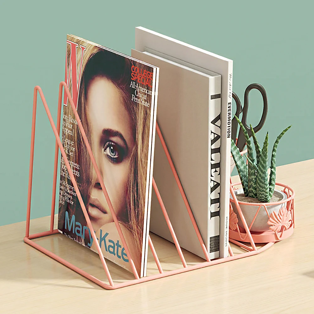 Треугольная железная полка для файлов с держателем ручек прочный металлический