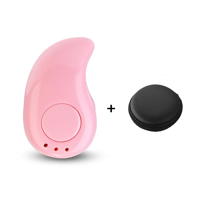 pink with bag Мини беспроводные Bluetooth наушники в ухо спортивные с микрофоном наушник невидимая гарнитура для samsung huawei Xiaomi Android - Цвет: pink with bag
