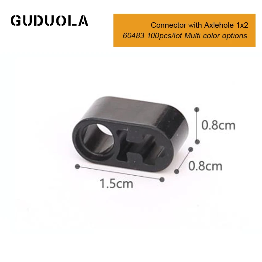 Детали для игрушек Guduola 60483, коннектор с Axlehole 1x2 MOC, строительные блоки, развивающие креативные игрушки для детей 100 шт./лот