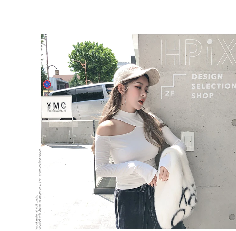 

Women Off Shoulder T-Shirt Sexy Top Long Sleeve Lady Girl Summer Women Slim Tops