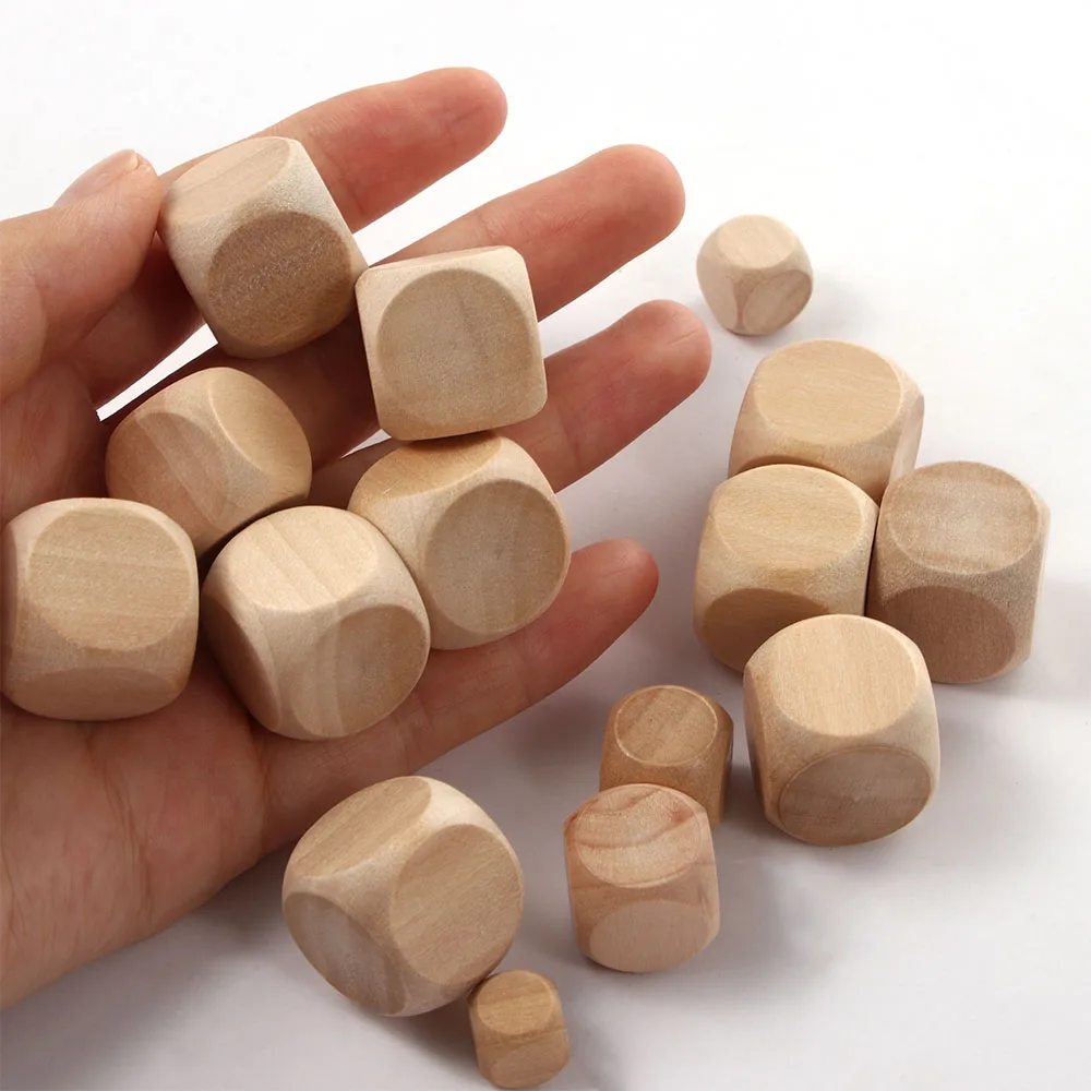 10 шт 6 двухсторонняя пустое дерево кости для вечерние Семья DIY игры печать