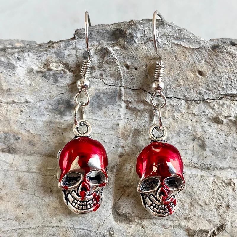 

Skull Blood Halloween Western Scary Funny Earring Metal Retro Simplicity Dainty High Quality Trendy Earrings for Party