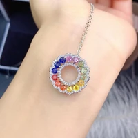 s925 sterling silver natural color sapphire candy pendant necklace with gift gift luxury classic jewelry for engagem