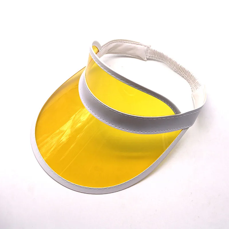 

Hot Sale Unisex Ladies Summer Visor Hat Sun PVC Party Casual Sport Golf Tennis Hat Adult Sunscreen Cap