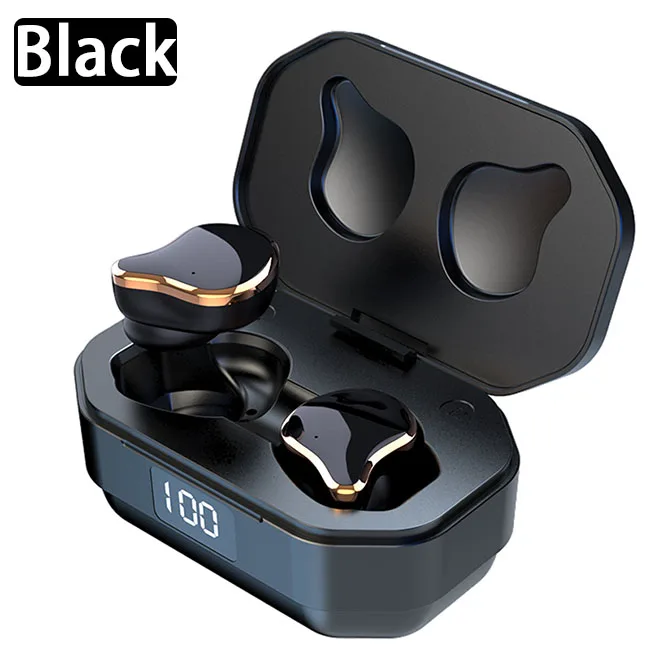 QCR G01 беспроводные наушники 5,0 TWS Bluetooth наушники настоящие беспроводные стерео наушники спортивные наушники с микрофоном для зарядки - Цвет: Black