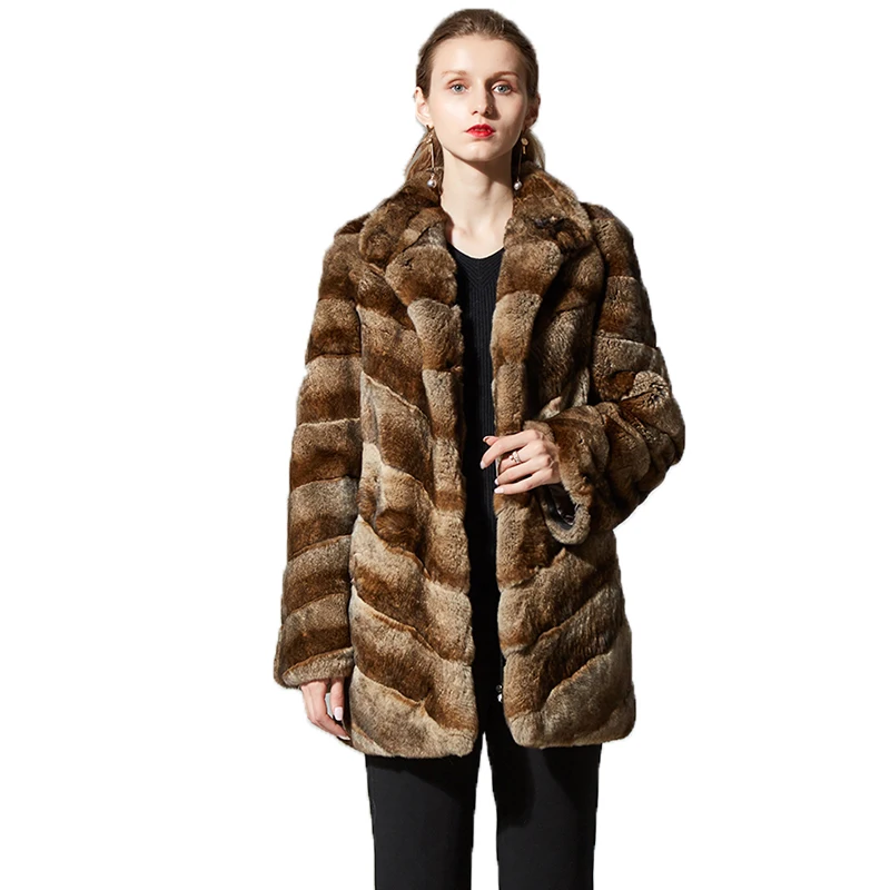 

Top Selling Fur Coat Full Sleeve Stand Collar Thick Soft Warm Jacket Fast Shiping