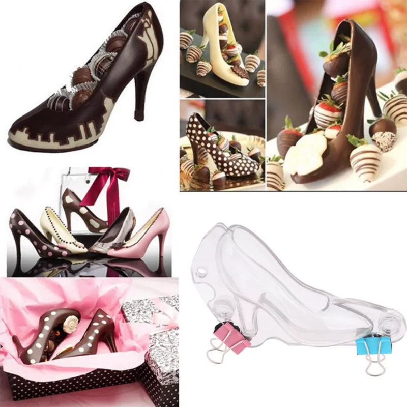 

5 pcs High heel chocolate mold Plastic DIY 3D Chocolate Mold Cake Mold Baking Tools Candy Sugar Paste Mold