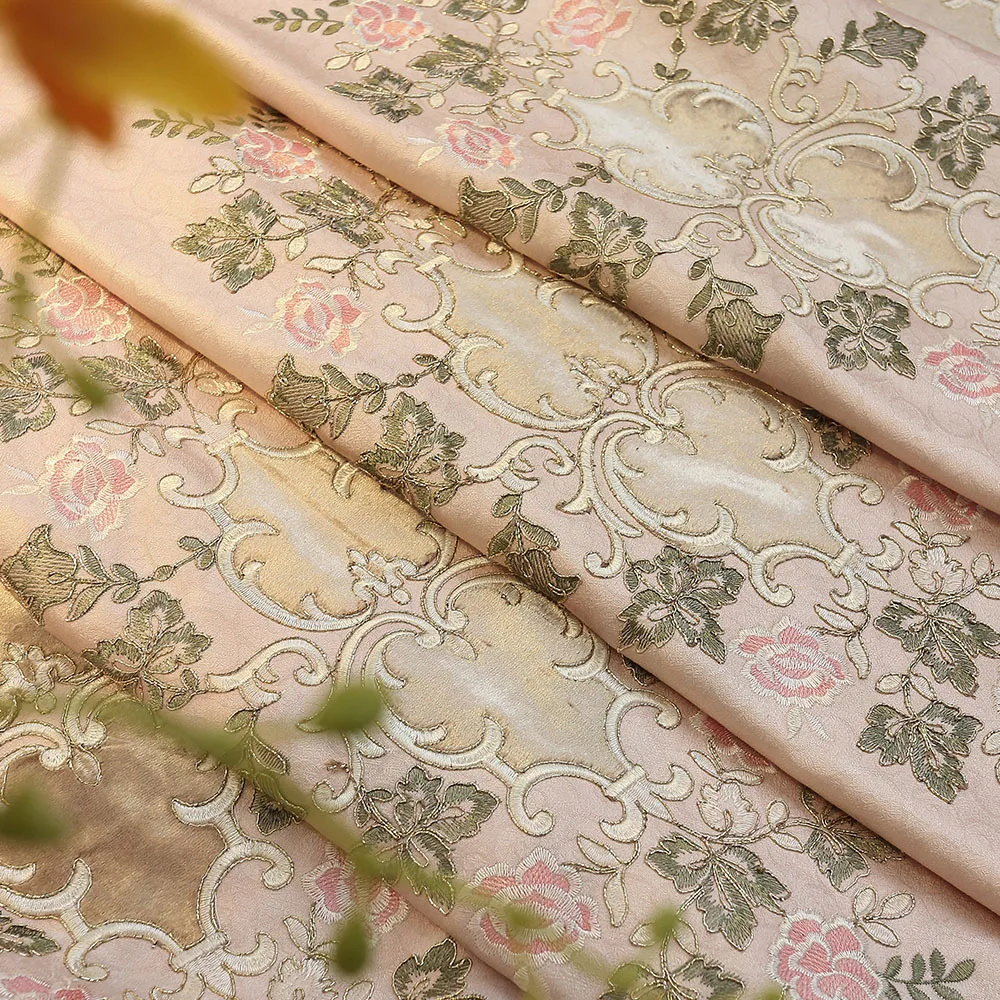 

Custom curtians for Living Room Bedroom Thick European-Style Embroidered Shade Curtain Fabric Left and Right Biparting Open