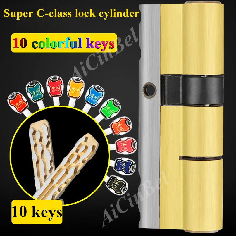 Дверной замок латунный цилиндр с двойным открытым боковым лезвием