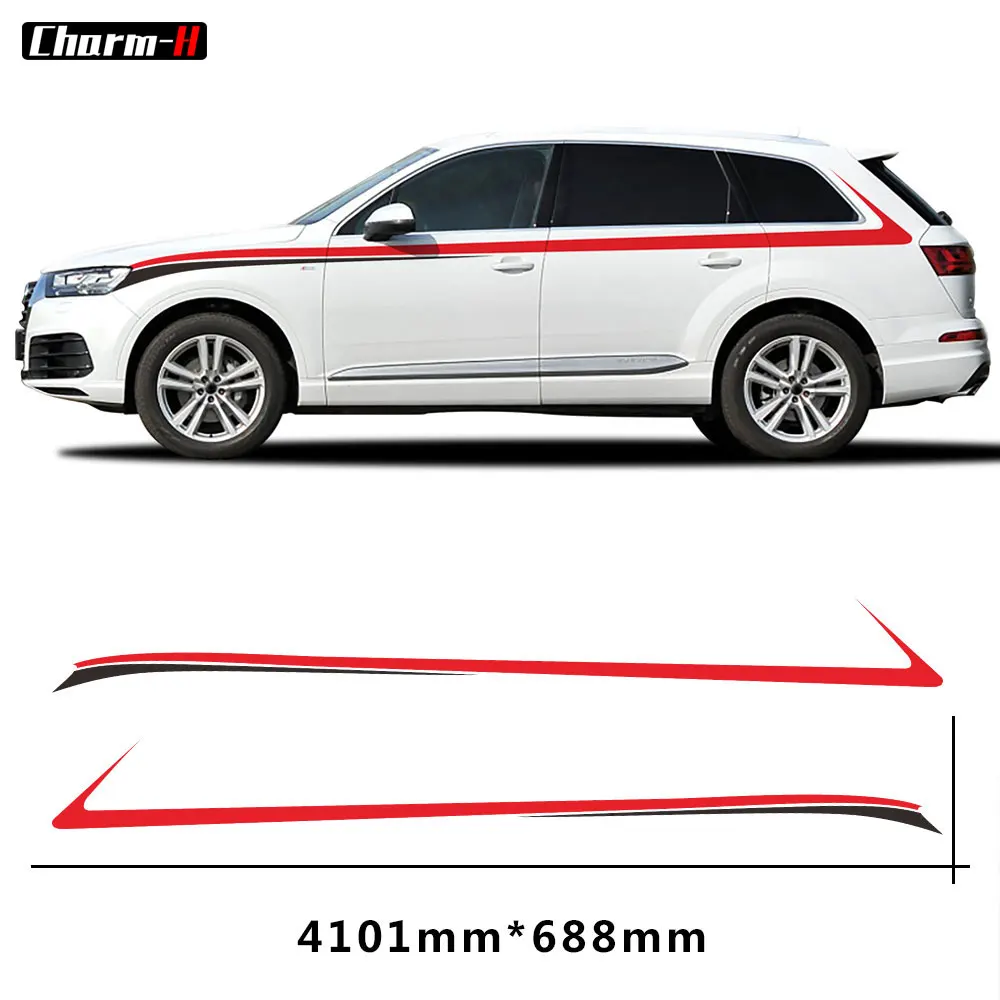 

Car Sticker Styling Body Kit for audi q7 Waist Line Side Stripes Decor Vinyl Decal Stickers Accessories