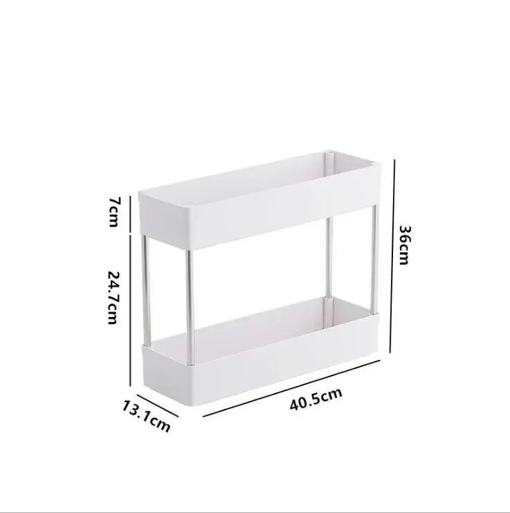 Передвижная полка с прорезями узкие двухслойные кухонные изделия без колес