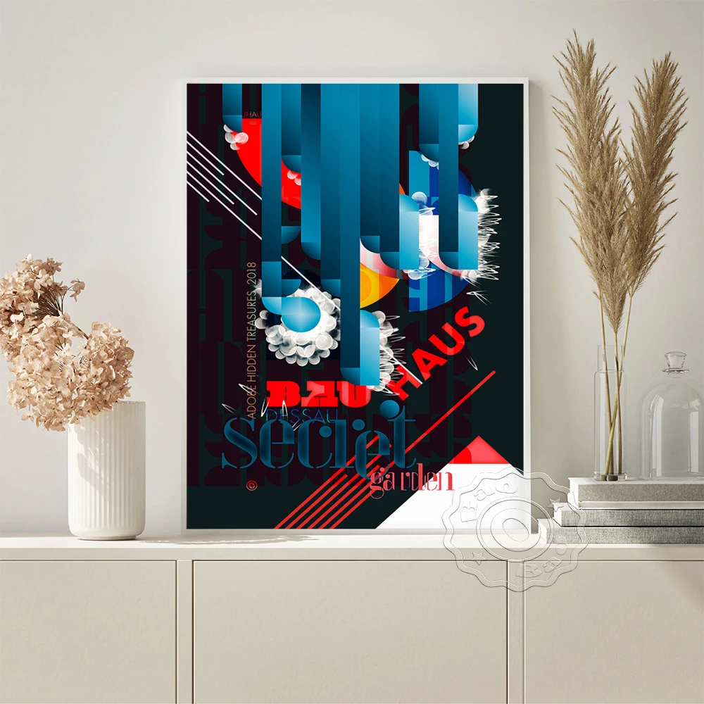 

Bauhaus Exhibition Prints Art Poster Geometric Abstract Wall Picture Mid Century Modern Geometry Canvas Painting Home Decor Gift
