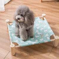 elevated pet bed for dogs cot indoor outdoor camping pine frame mat