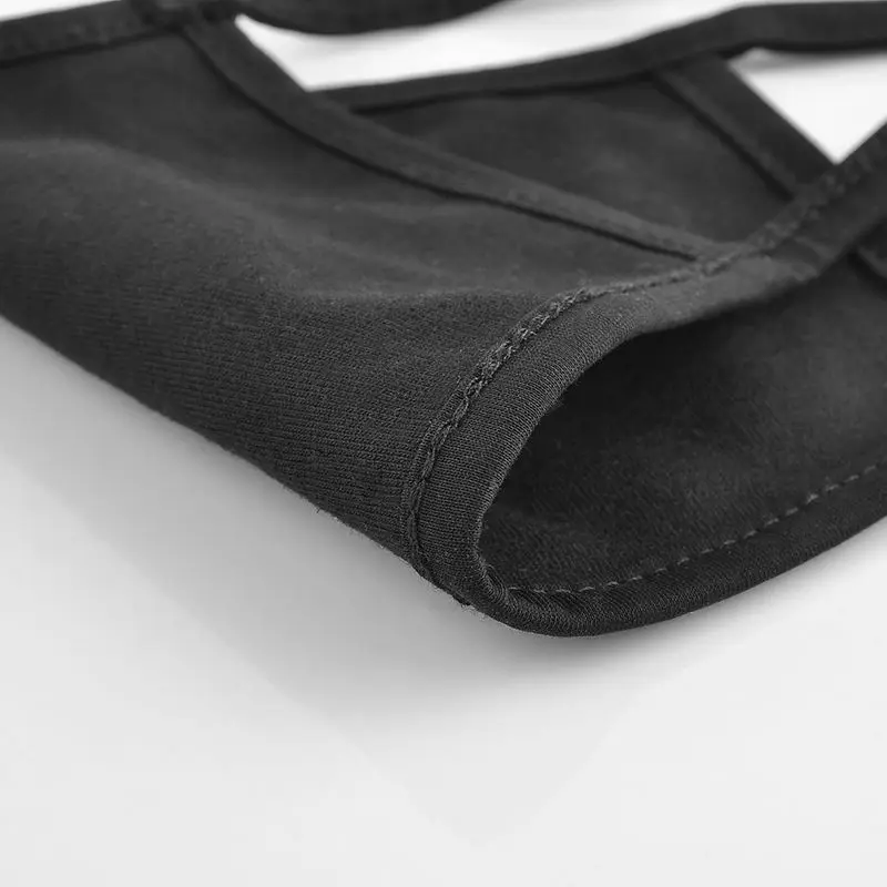 Черная моющаяся хлопковая маска с рисунком медведя из мультфильма против пыли и