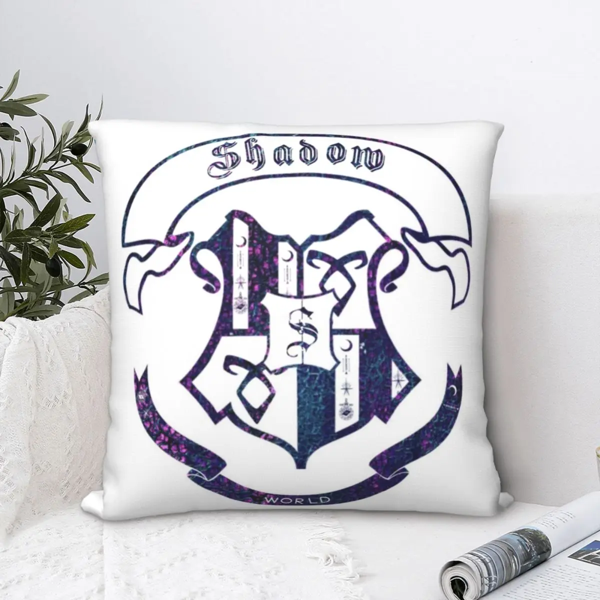 

The Shadow World Purpleblue Square Pillowcase Cushion Cover funny Zip Home Decorative Pillow Case for Room Simple 45*45cm