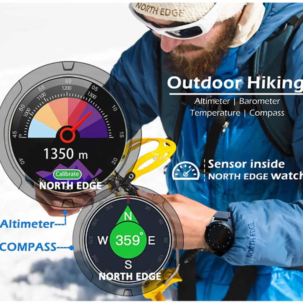 Умные часы мужские спортивные цифровые наручные 5ATM водонепроницаемые с