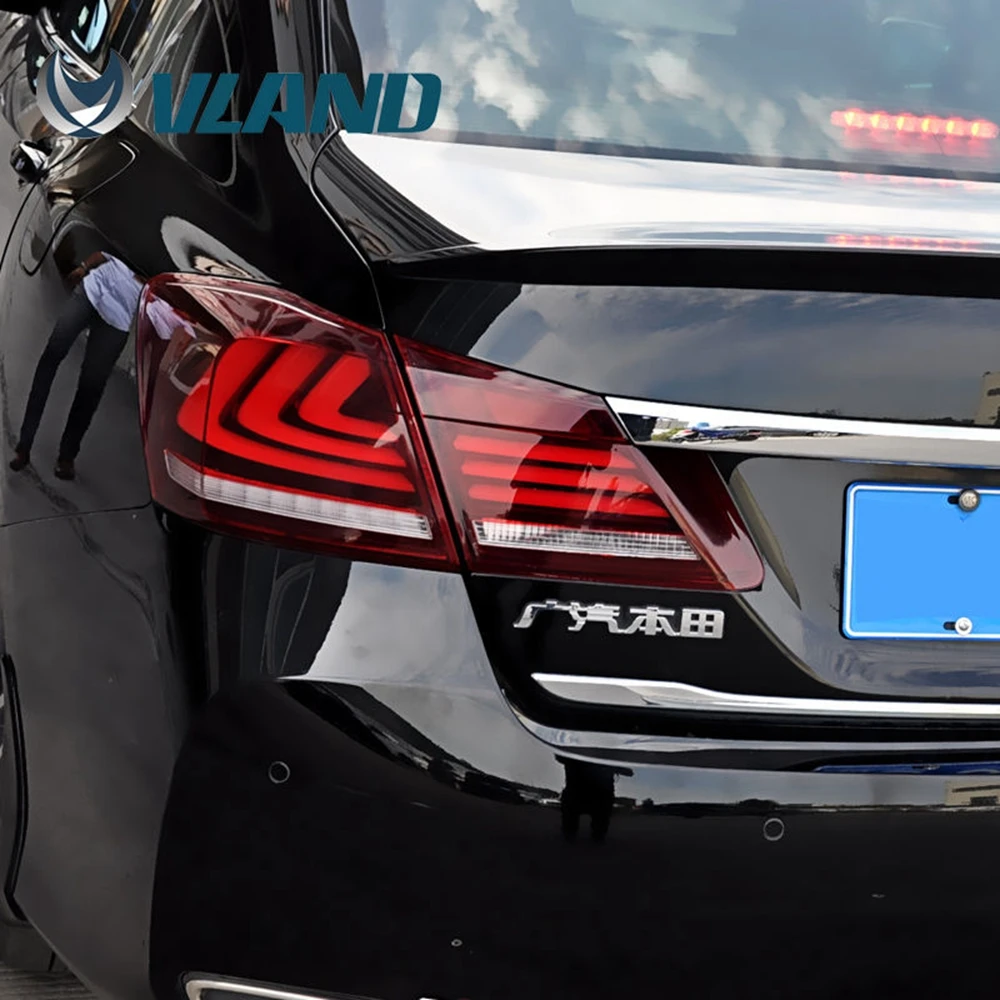 Vland светодиодные задние фонари красного и черного цвета для Honda Accord Sedan 2013 2015
