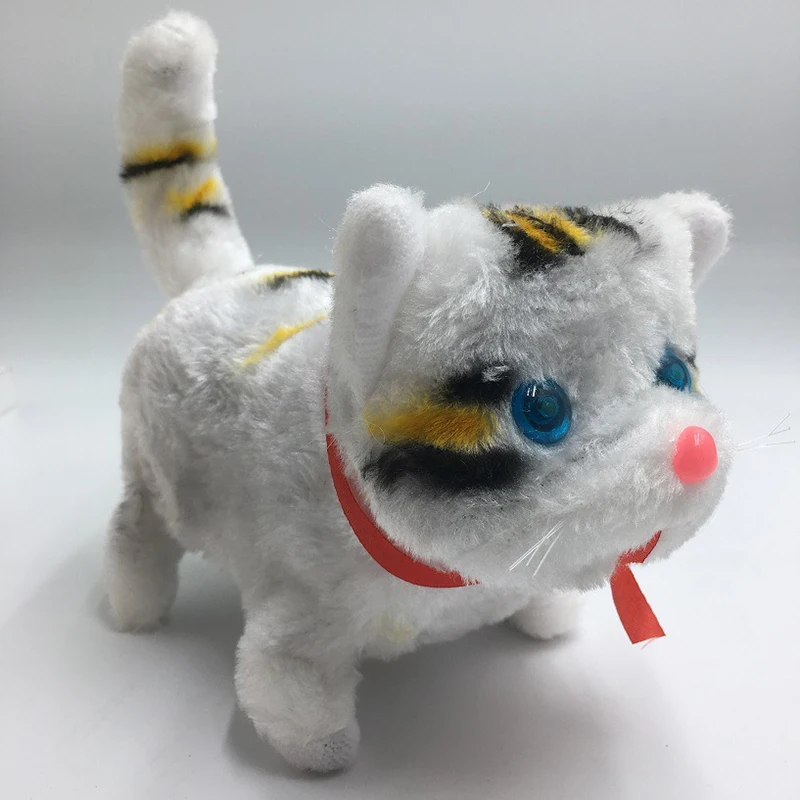 1 шт., Электронные Домашние животные, кошки, куклы, кошка, мяут, детская игрушка, быстрая, батарея, плюшевая, прогулочная, лающая, электронная кошка, игрушки на день рождения