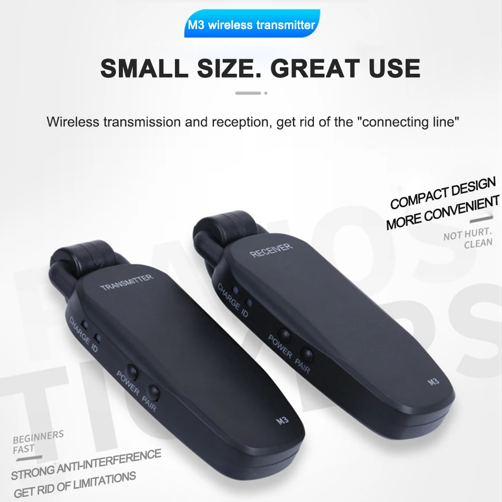 

2pcs Wireless Guitar System Professional Electric Guitar Transmitter Receiver System Rechargeable Transmitter Guitar Accessories