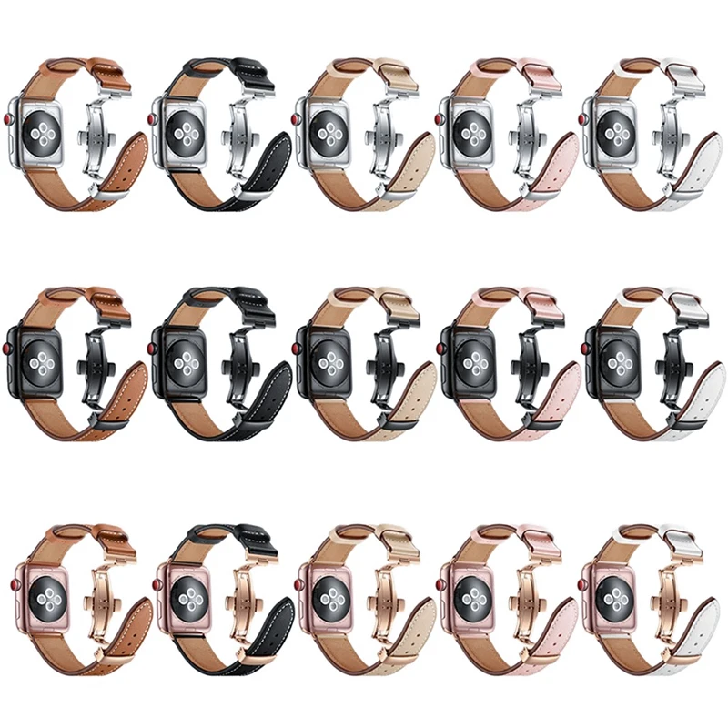 Ремешок для часов из натуральной кожи iWatch Apple Watch Series 5 4 3 2 1 38 мм 40 42 сменный ремешок