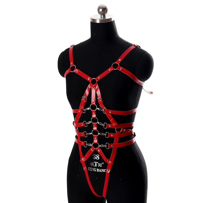 Комплект женского кожаного нижнего белья с подвязками и ремешками | Аксессуары