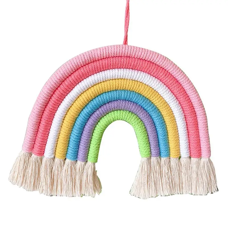 

Rainbow Handmade Woven Nordic Handmade Woven decor Wall Door Hanging Decoration For Kids Bedroom Living Room