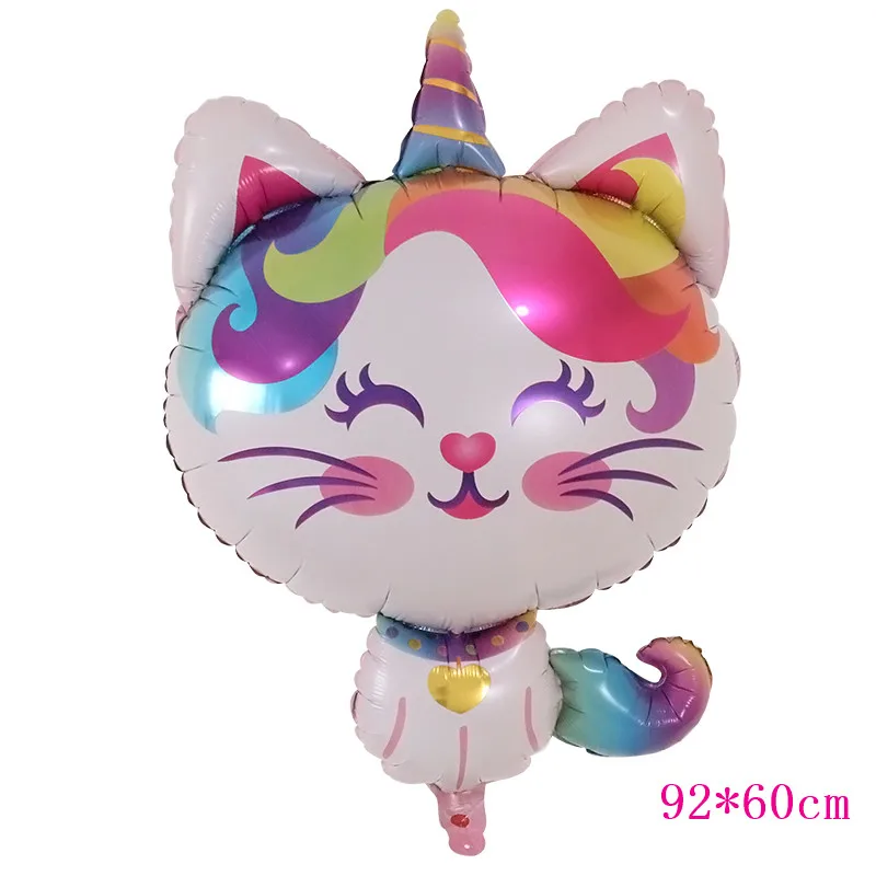 50 шт. большой Rainbow Кот воздушный шарик из фольги в форме мультфильм животных