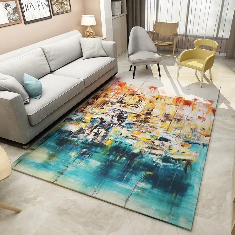 Alibaba Chinese-style Abstract Geometry Floor Carpets Rug Modern For Living Room Non-slip Antifouling Carpet For Bedroom Parlor - Цвет: LJ-03