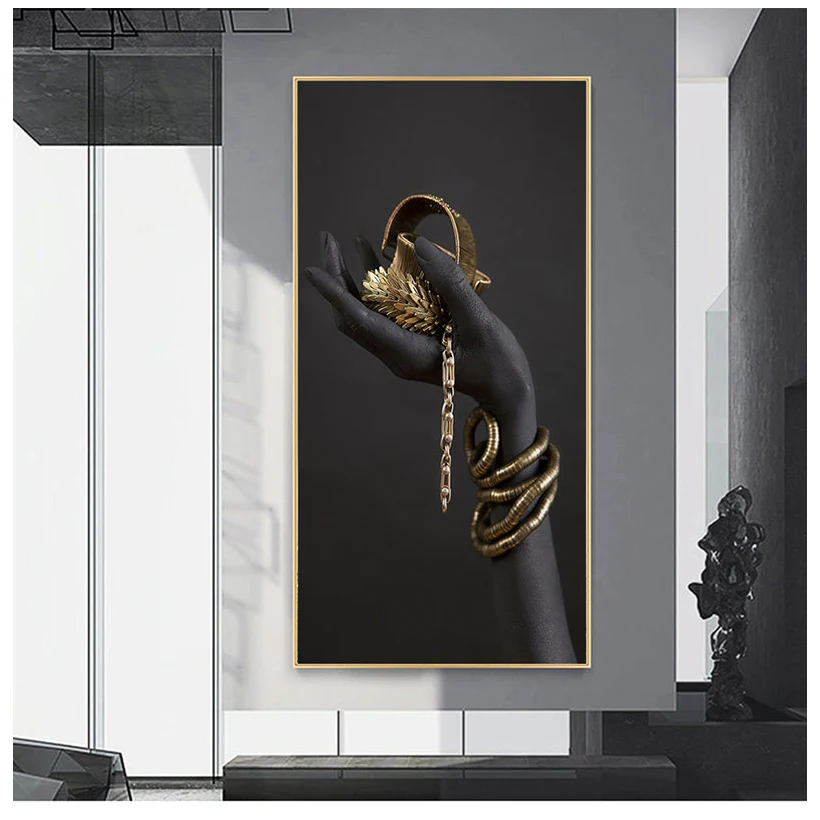

Black Hands Holding Jewelry Canvas Art Posters And Prints African Art Canvas Paintings On the Wall Art Pictures For Living Room