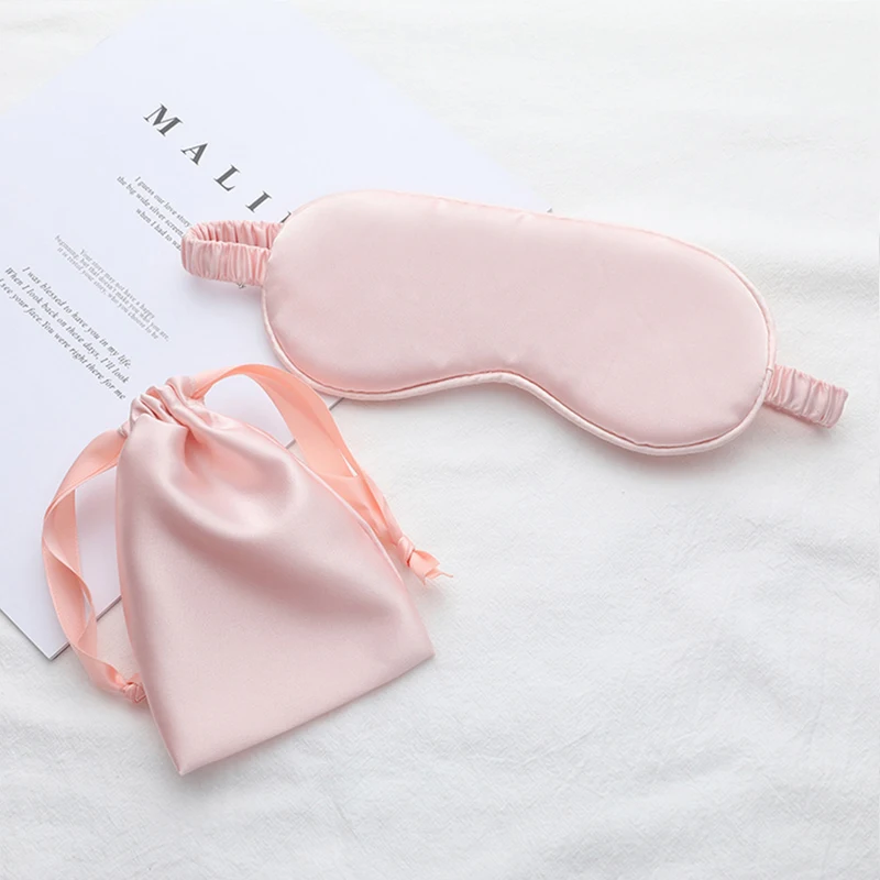 

Sleeping Silk Night Eye Mask Help To Sleep Aid Blindfold With Cloth Bag Eyepatch Rest For Men Women Breathable Eyes Cover