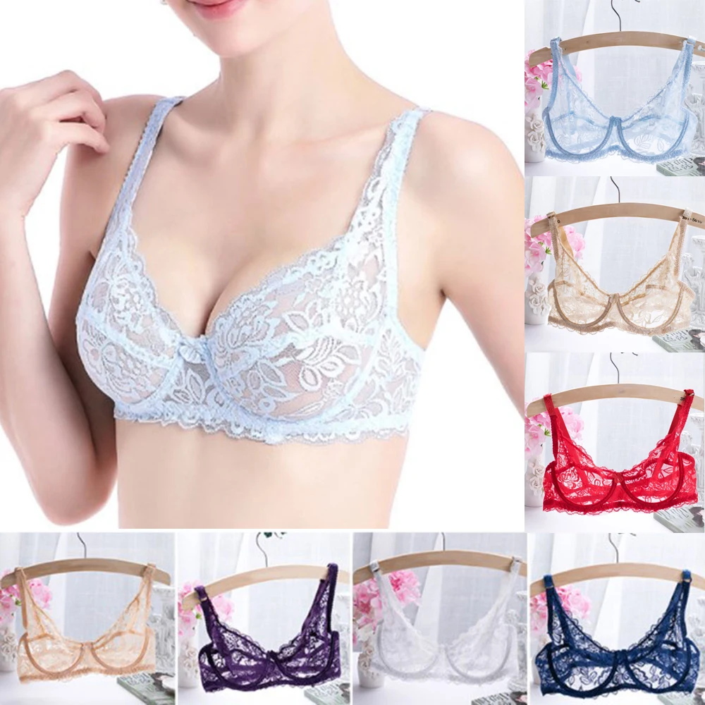 

2018 Womens Comfy Sexy Lingerie Lace Transparent Bra Underwire Bra Intimates Lingerie Femme Hot Underwear & Sleepwears