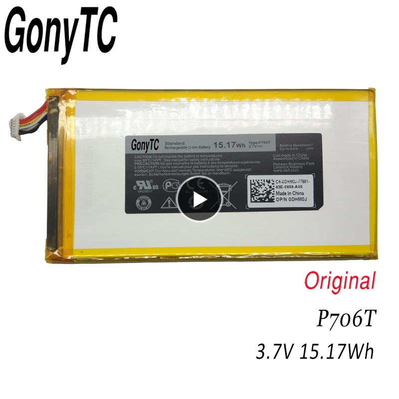 

GONYTC P706T New Original Tablet Battery For Dell Venue 7 8 3730 3830 0CJP38 3.7V 15.17Wh/4100mah