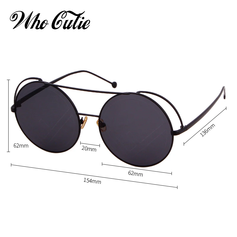 WHO CUTIE Ретро Красные Круглые Солнцезащитные очки мужские и женские брендовые