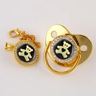 Роскошная детская соска Стразы мультяшный Золотой Медведь Новорожденный силиконовая Ортодонтическая Соска соска для младенца соска для сна