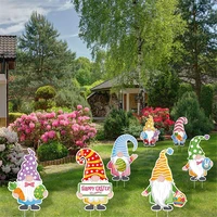pieces props party supplies outdoor garden yard decor easter gnomes yard signs bunny gnomes yard signs with stakes eggs