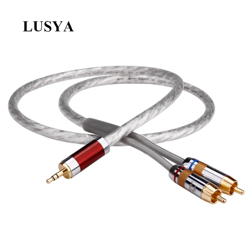 Аудиокабель Lusya 1 шт. из стерлингового серебра для компьютера усилителя динамика