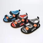 Сандалии KIDSUN для новорожденных, Резиновые Нескользящие босоножки из сетчатой ткани, мягкая подошва, плоская подошва, для начинающих ходить детей, 2021