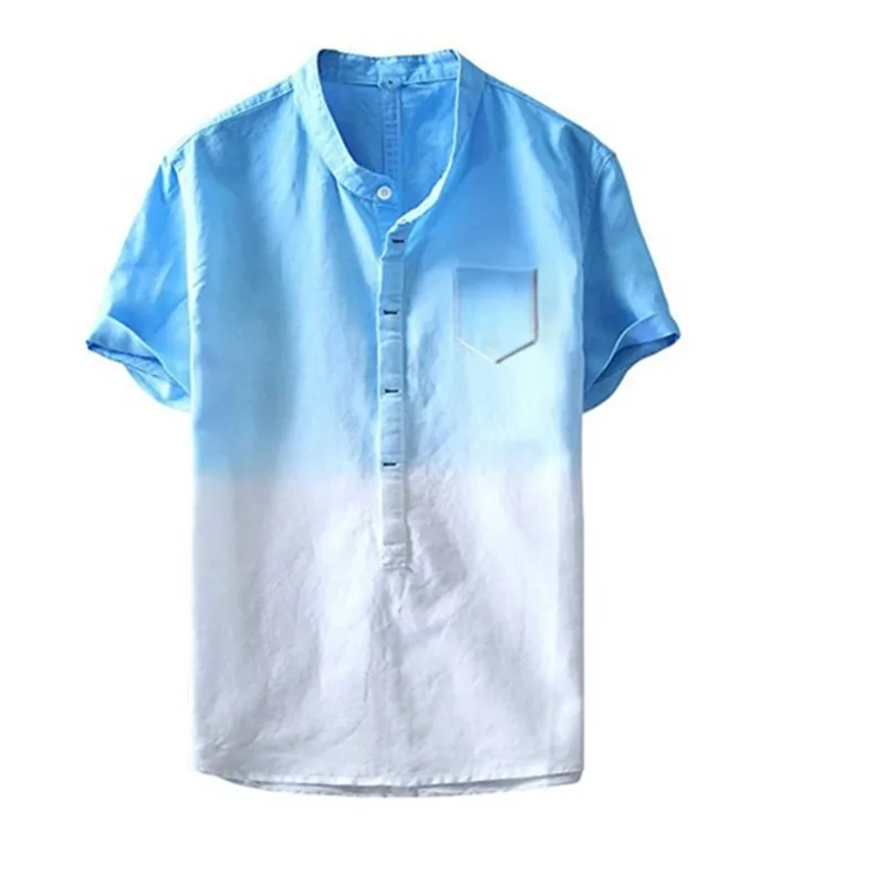 Летняя Повседневная рубашка Топы с коротким рукавом мужская крутая и тонкая