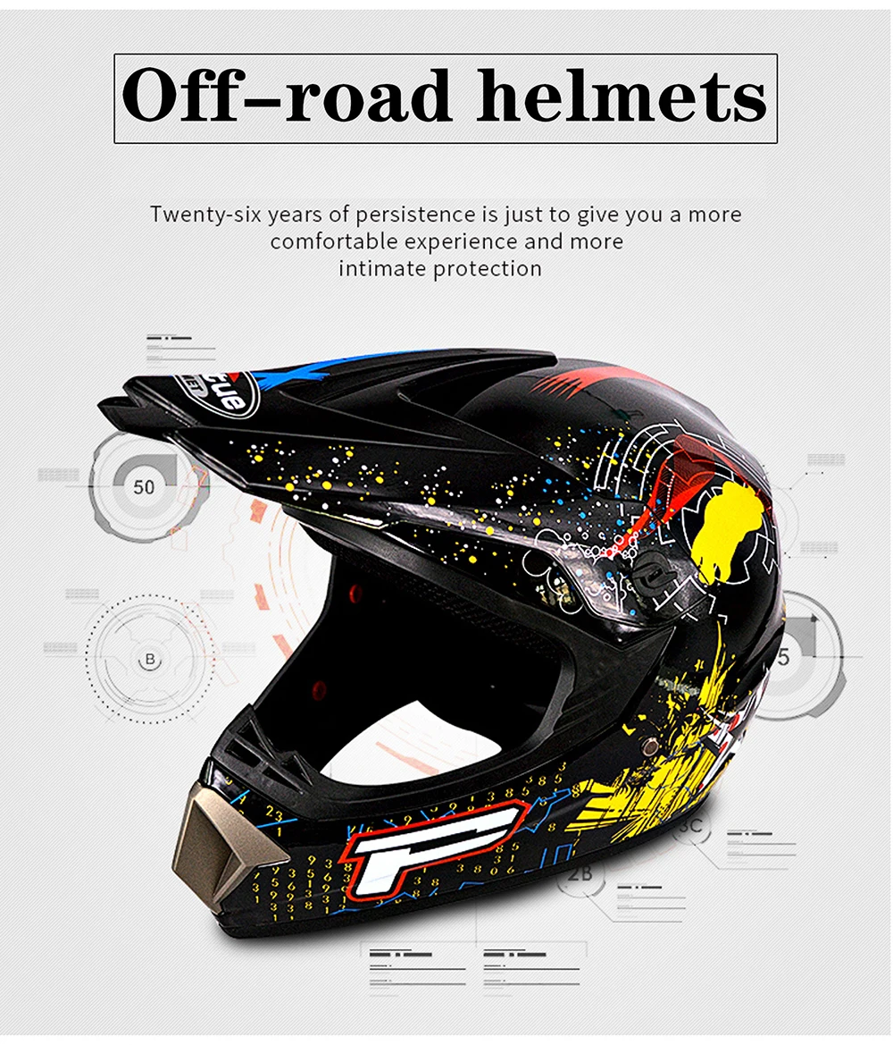 Профессиональный Гоночный Кроссовый шлем hors route Casque Moto Capacete Moto Casco внедорожный мультяшный детский мотоциклетный шлем