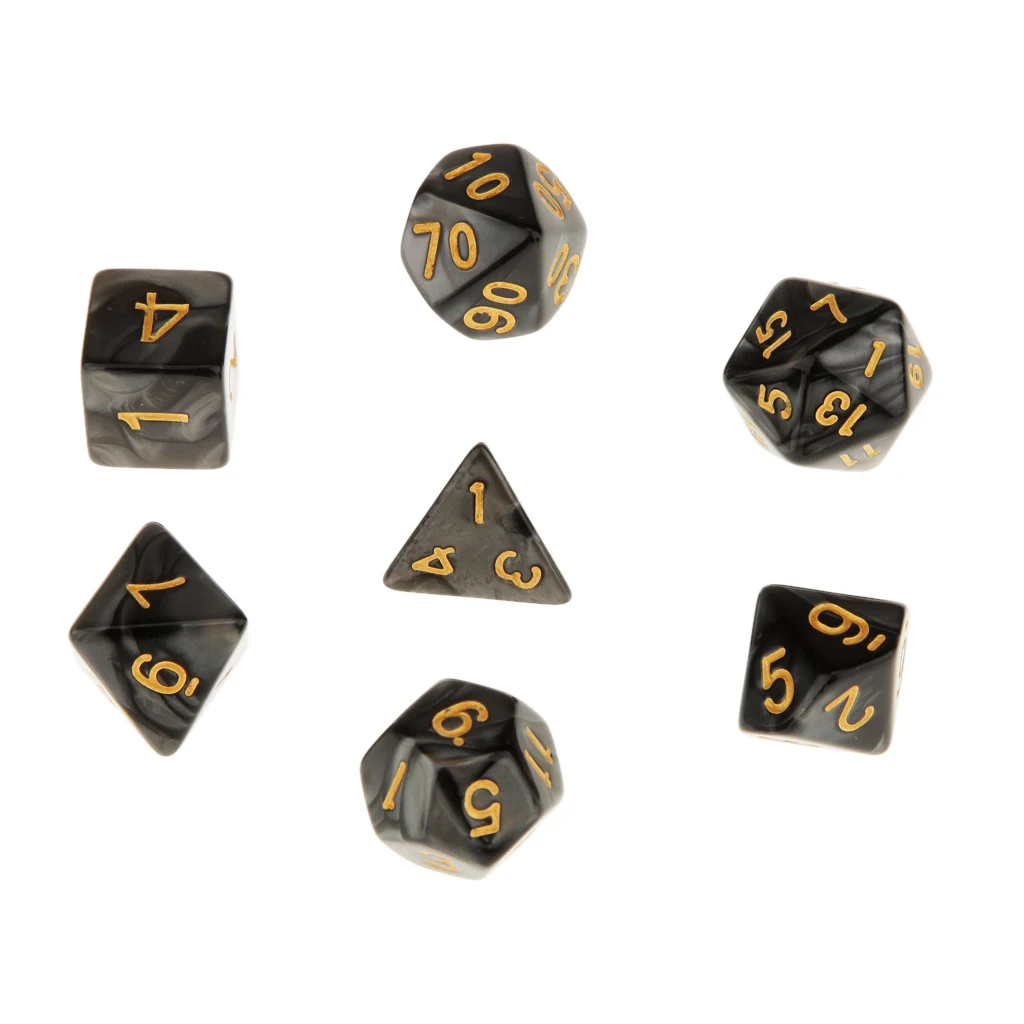 7 штук многогранные кости для игры в D20 D12 D10 D8 D6 D4 Вечерние & чашка кости|Кубики| |