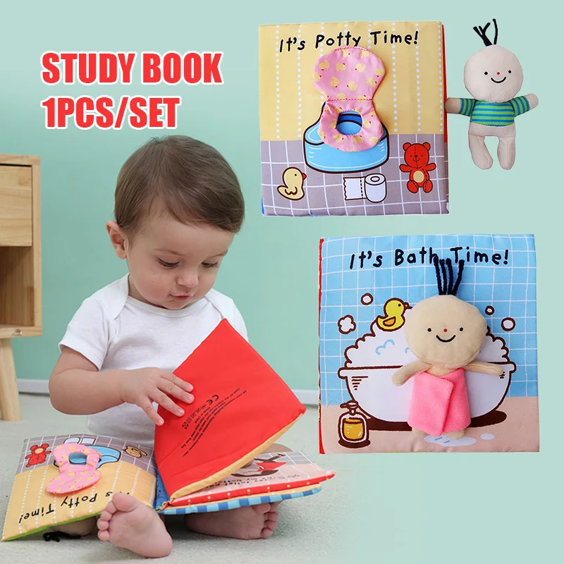 

Baby Early Education Three-dimensional Cloth Book Toilet Bath Learning Toy With Ringing Paper New Design Kids Toys Gift Dropship