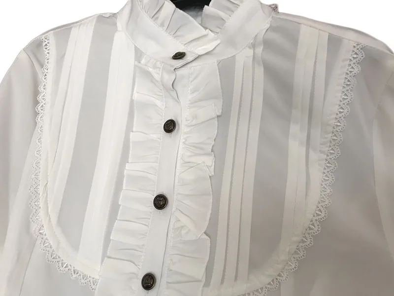 Готическая блузка с высоким воротником в викторианском стиле благородный костюм