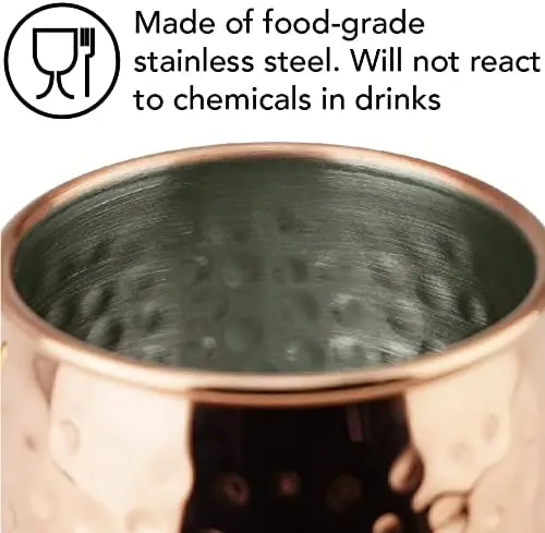Кружка | Большая 19 унций Подкладка из нержавеющей стали Покрытие чистой меди 3 7