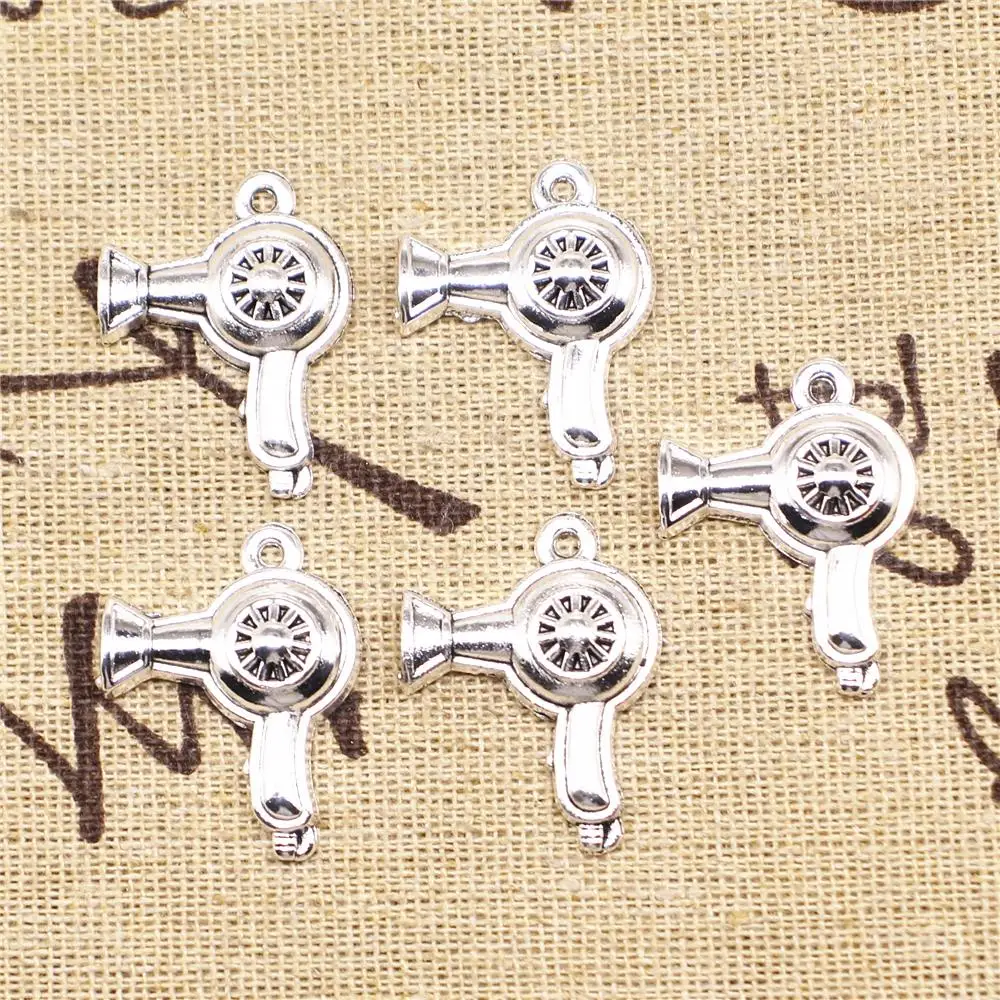 

Supplies For Jewelry Making 10pcs 26x20mm Antique Silver Color Hair Dryer Charms