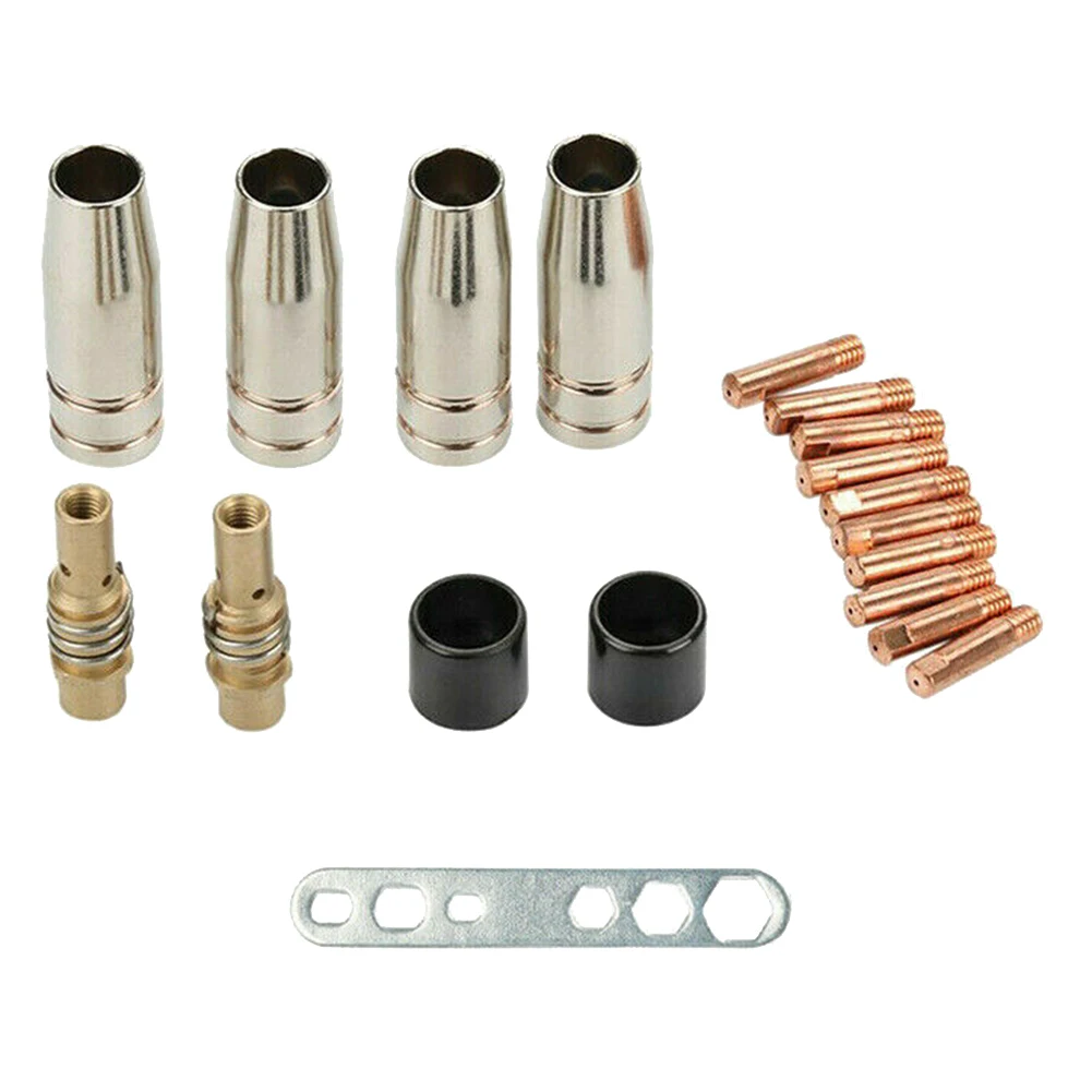 

19PCS M6 Torch Welder Contact Tips Holder Gas Nozzle For Welding MIG/MAG MB Set Tool Accessory Fit for 15AK Welding Torch Safe