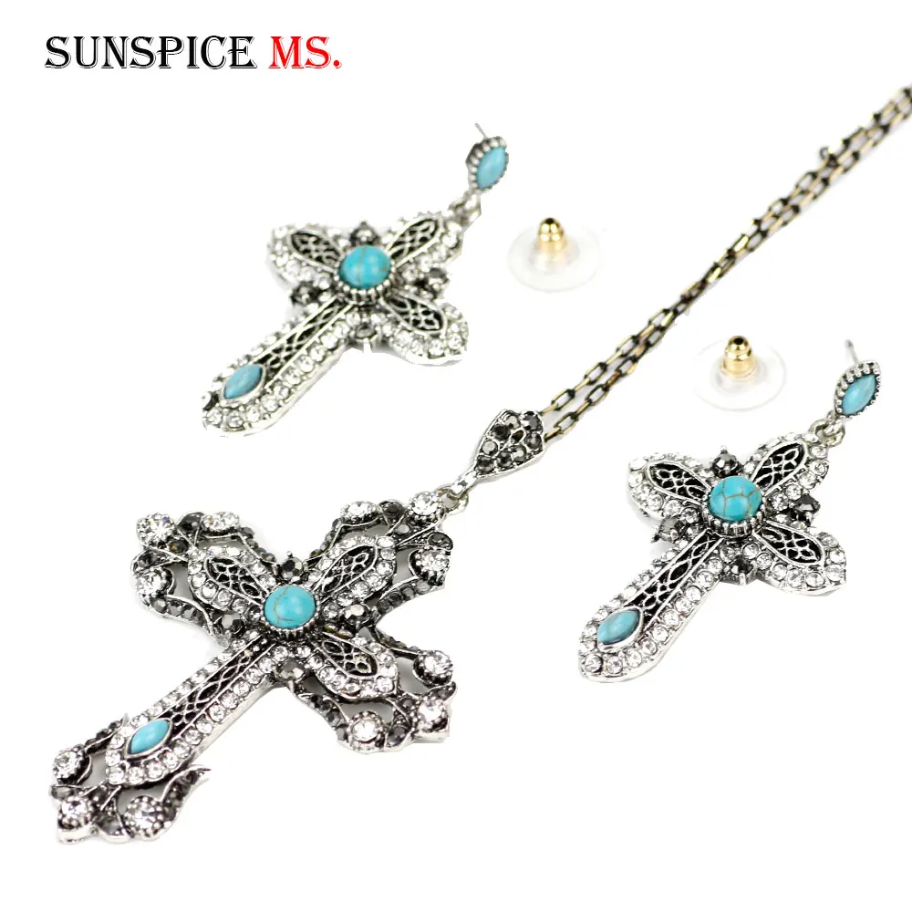 Винтажные серьги подвески Sunspicems набор украшений для женщин античное золото