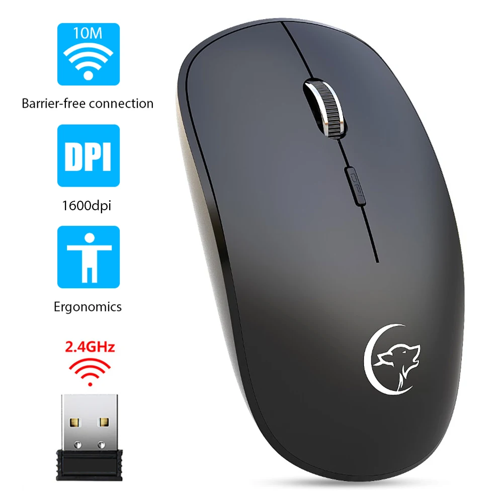 

YWYT G834 2.4G Wireless Mouse Gaming Mouse with 3 Adjustable DPI USB Receiver Ergonomic Mice for Office Laptop PC